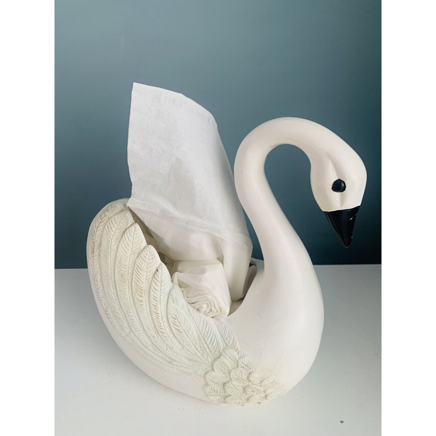 Vintage 1979 Swan Planter Great Plains Ceramic Pottery Mold 400 313 White Black