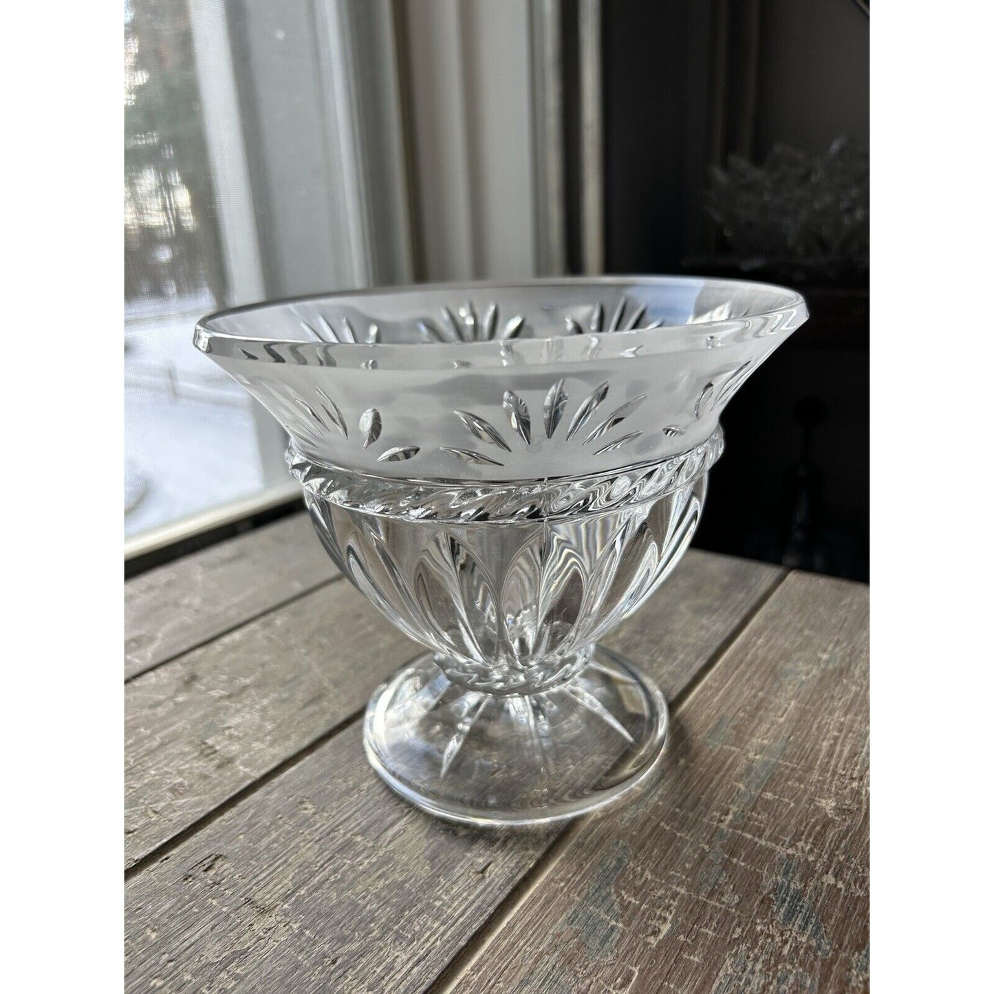 Cristal D'Arques Crystal Serving Bowl Carthage Vintage Candy Dish 6” Tall France