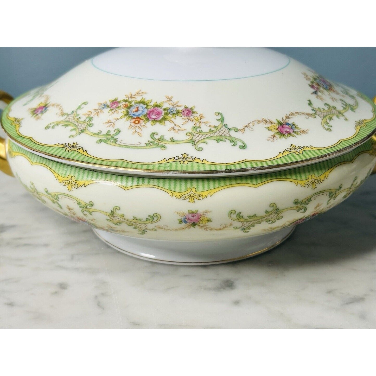 Noritake Marlene Tureen Serving Bowl Floral Gold Trim Japan Vegetable Covered