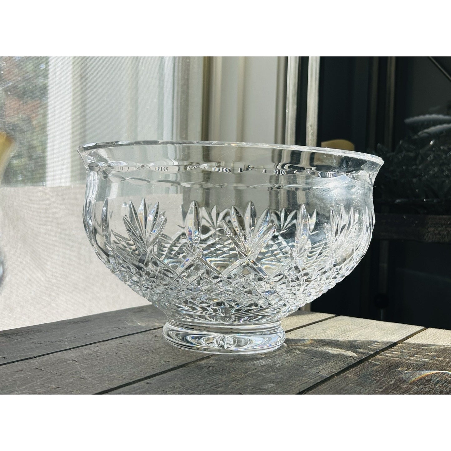 Waterford Crystal Killarney 9.5” Centerpiece Footed Bowl Signed Clear Elegant