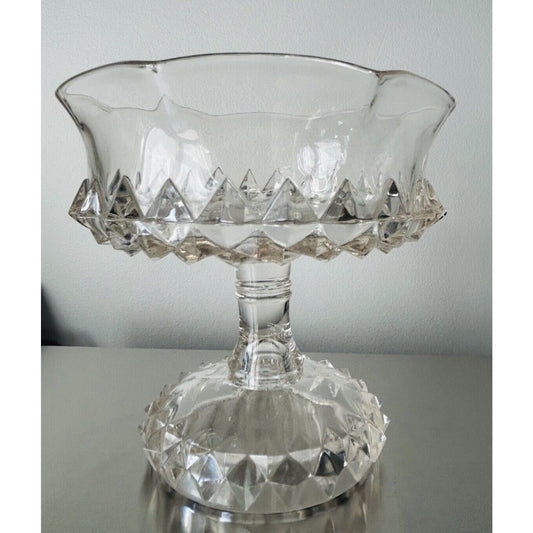 EAPG Bryce Bros Amazon Sawtooth Footed Compote Scallop Rim Early American 1890's