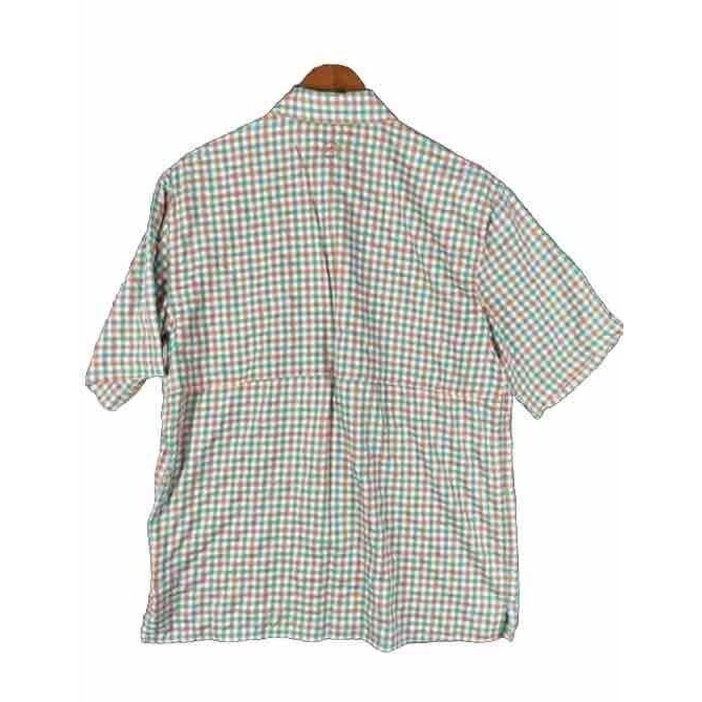 Magellan Size Medium Fishing Gear MagWick Short Sleeve Vented Shirt Plaid Orange