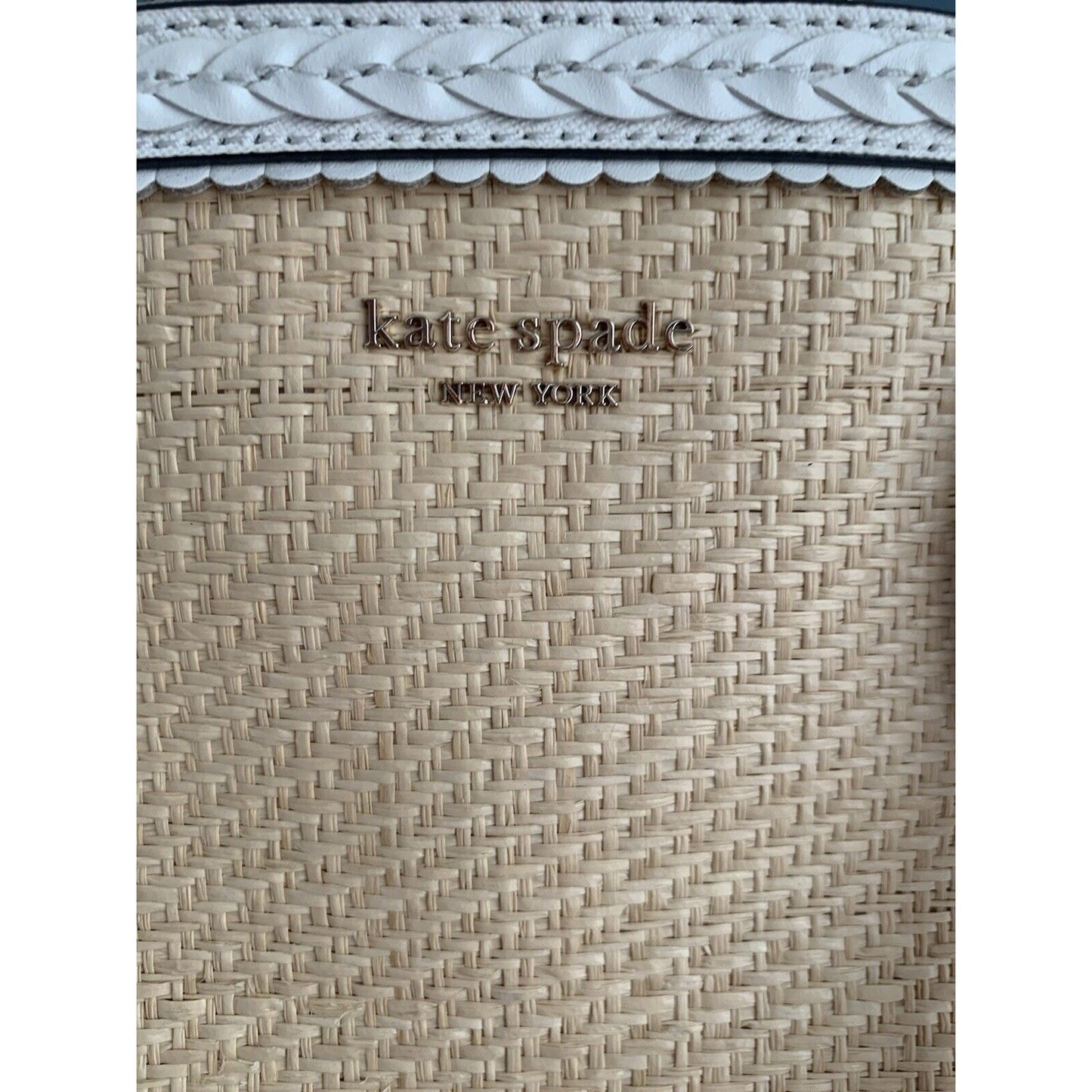 Kate Spade New York Reiley Straw Large Dome Satchel Woven Basket Hand Bag Purse