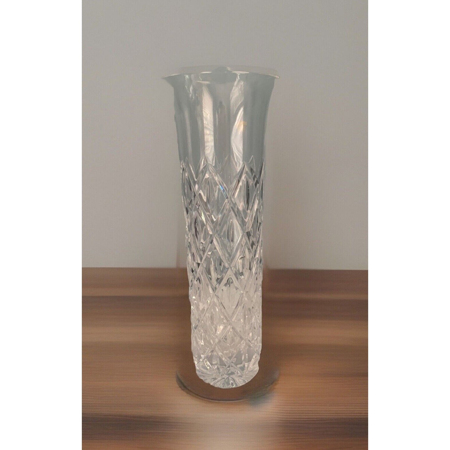 Atlantis Crystal Flower Vase 10.5" Tall ATL14 Collection Vintage MCM Tube