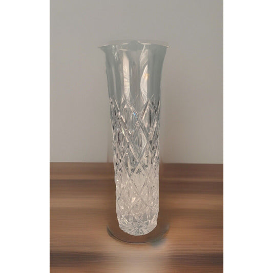 Atlantis Crystal Flower Vase 10.5" Tall ATL14 Collection Vintage MCM Tube