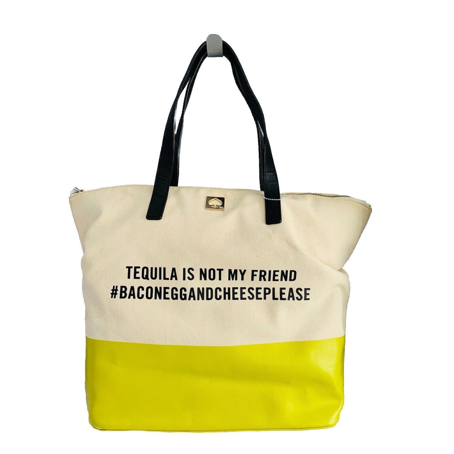 Kate Spade Large Tote Tequila Is Not My Friend ‘Bacon Egg and Cheese Please’ Bag