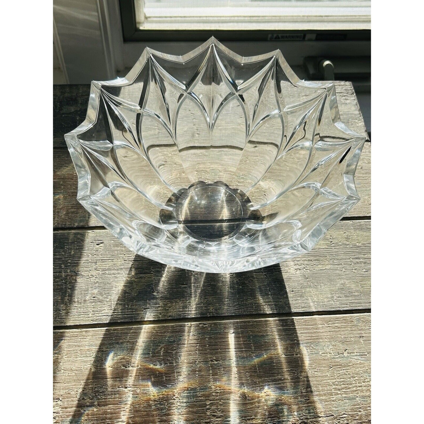 Vintage Bohemia Crystal Bowl Glass 12 Point Serving Dish Czech Republic 24% PbO