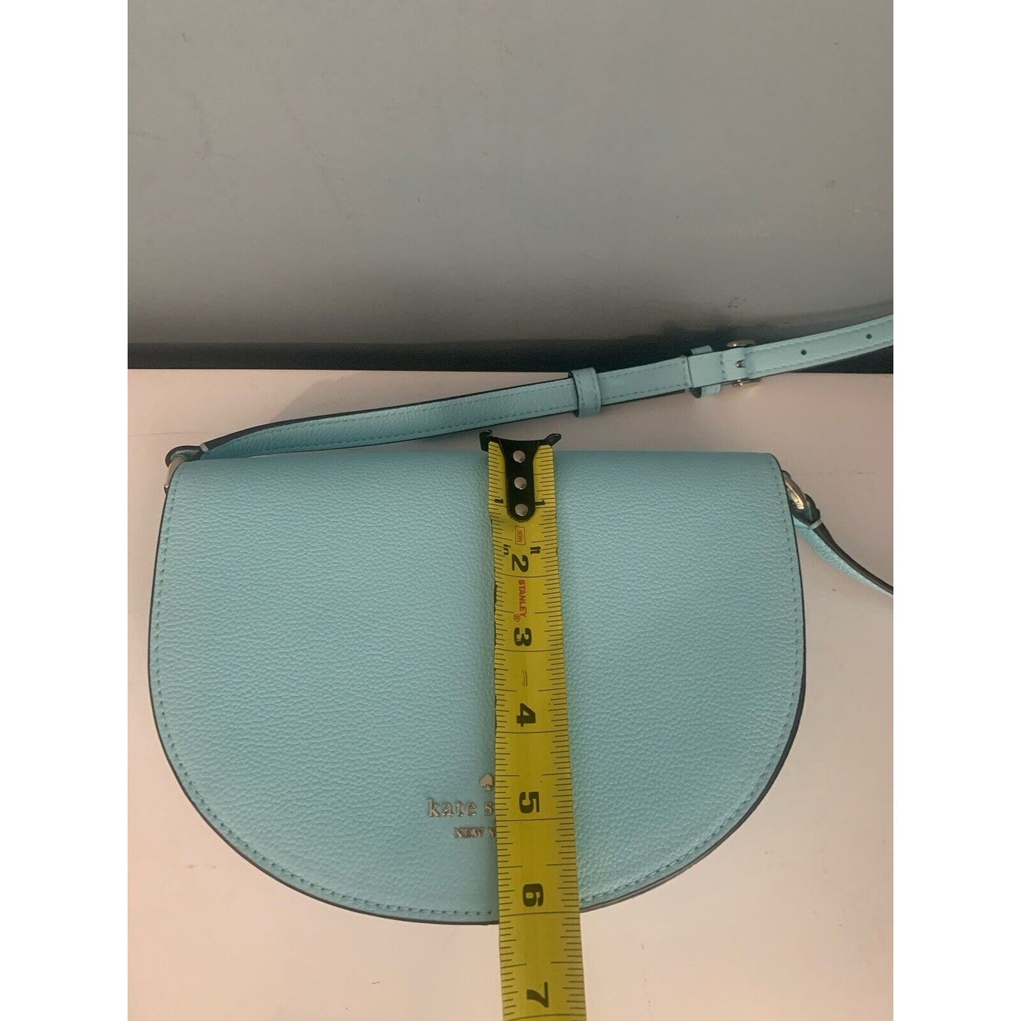 NWOT Kate Spade Luna Pebbled Leather Crescent Crossbody Perfect Pool Blue Purse