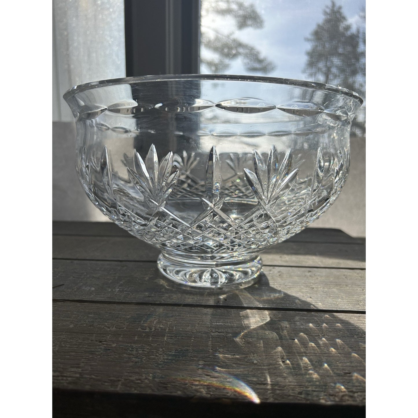 Waterford Crystal Killarney 9.5” Centerpiece Footed Bowl Signed Clear Elegant