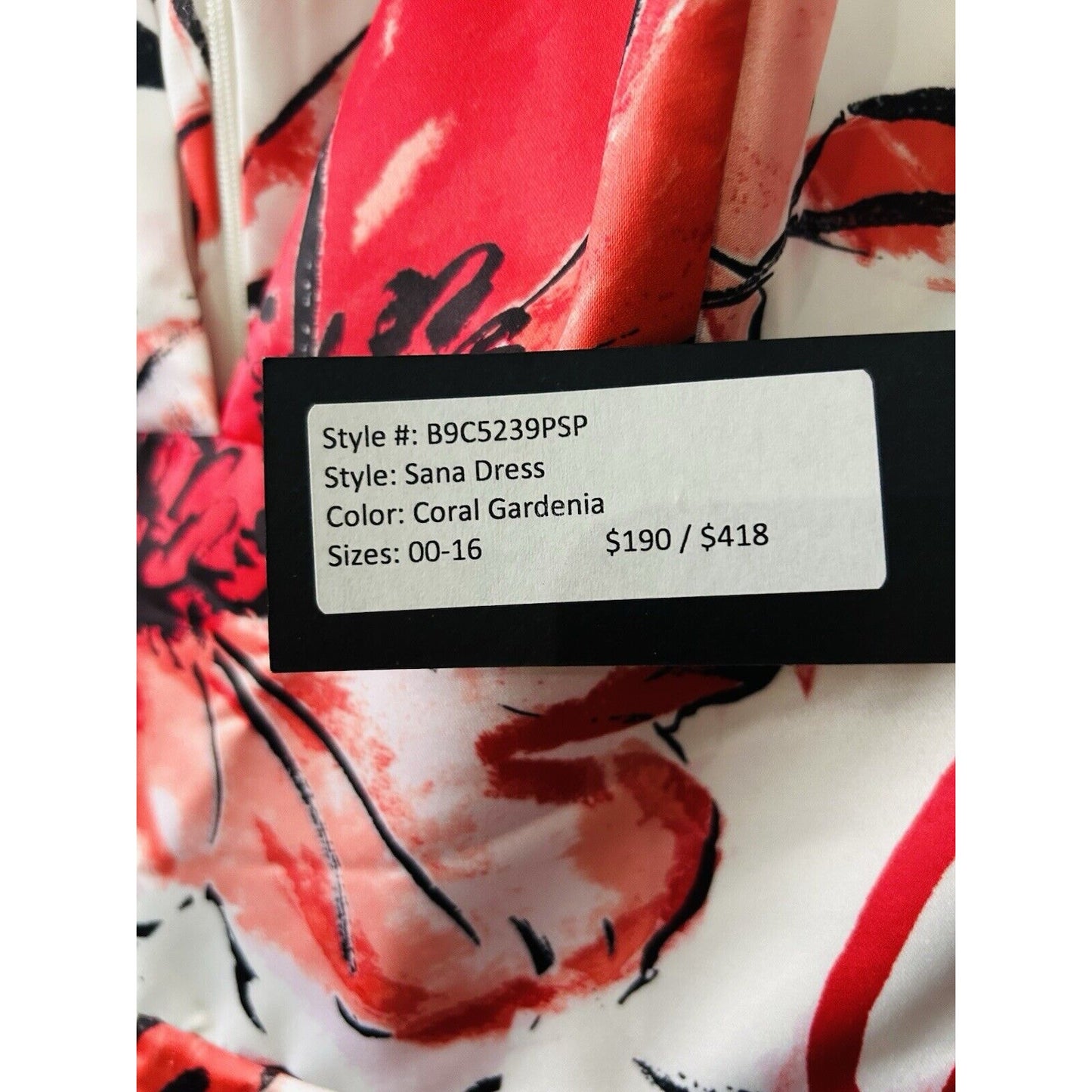 NWT $418 Parker Black Sana Dress Coral Gardenia Floral Pink Size 4 Sold Out