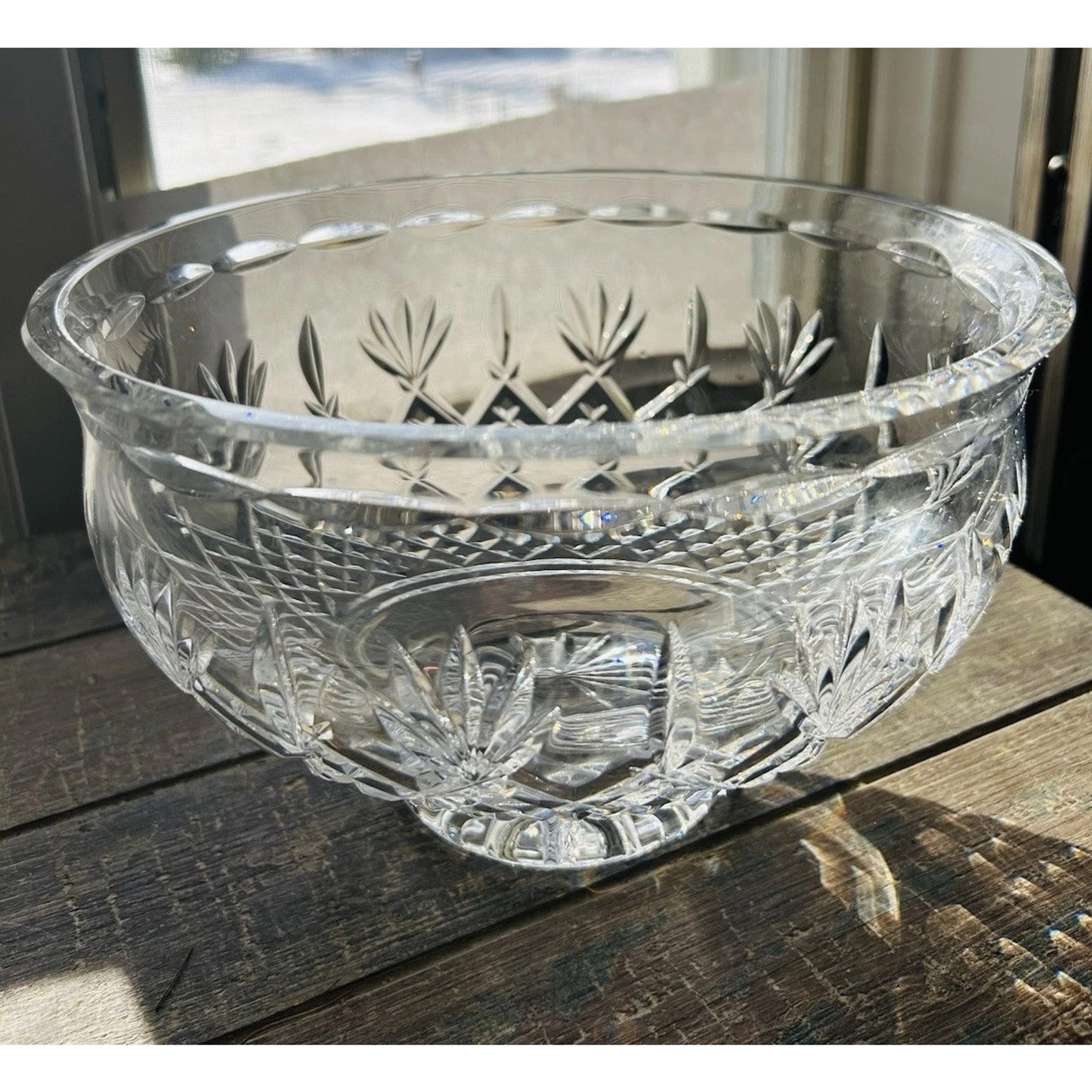 Waterford Crystal Killarney 9.5” Centerpiece Footed Bowl Signed Clear Elegant