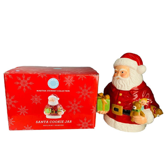 2011 Martha Stewart 13” Santa Cookie Jar Original Box Macy’s Holiday Christmas