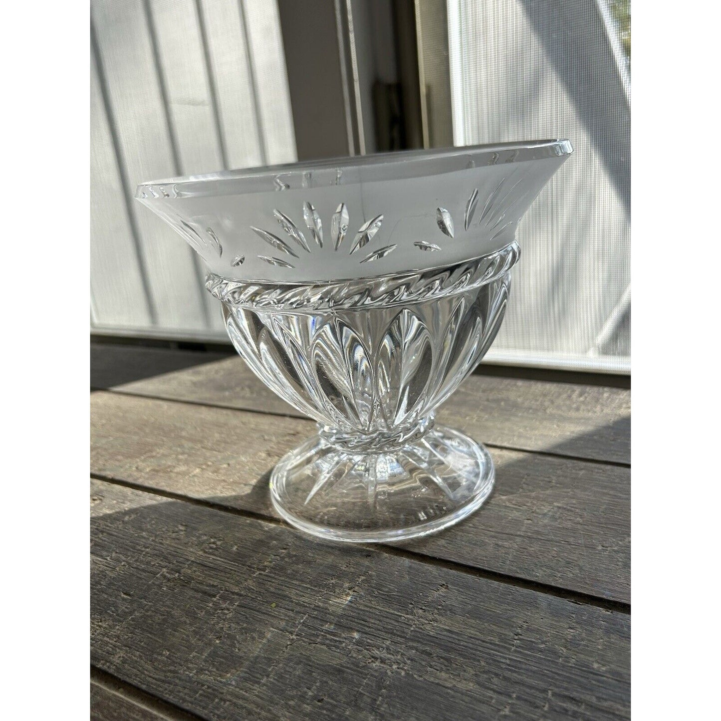 Cristal D'Arques Crystal Serving Bowl Carthage Vintage Candy Dish 6” Tall France