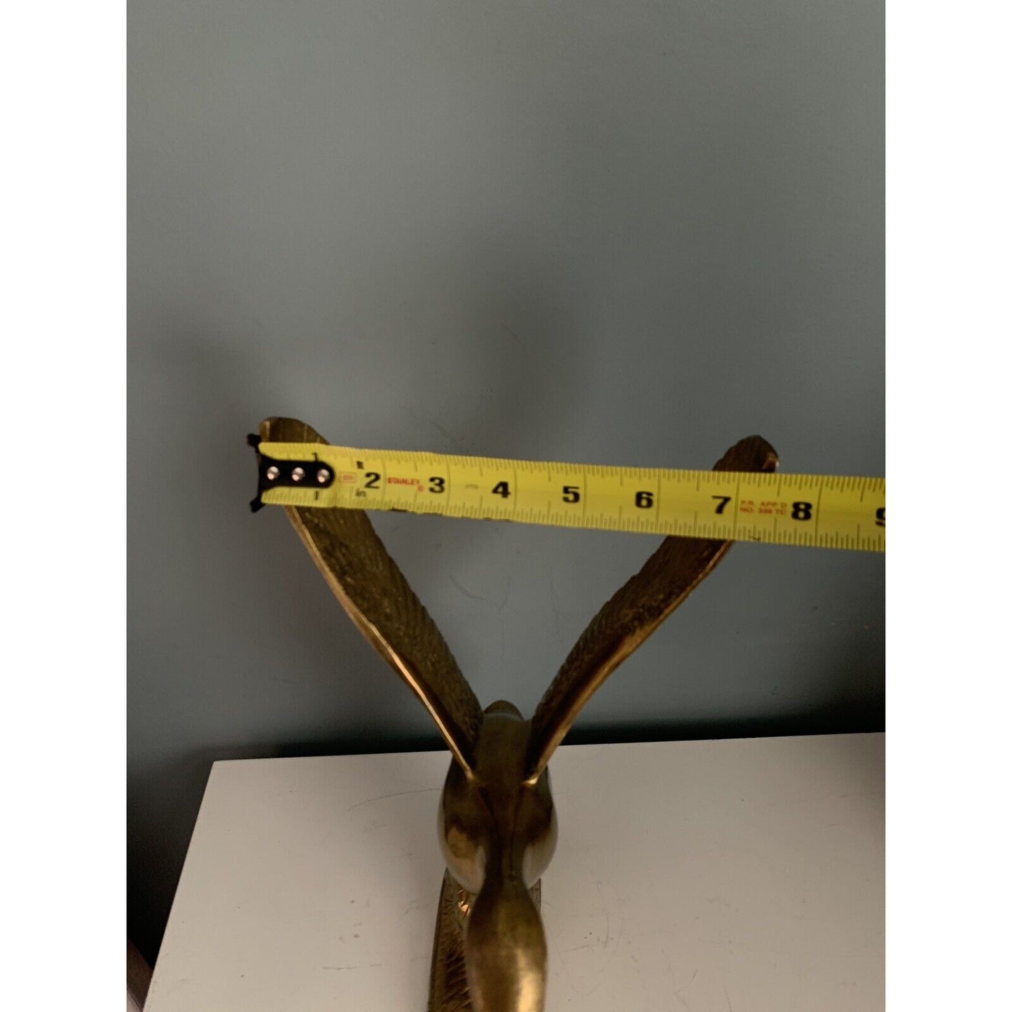 Vintage Solid Brass Taking Off Flying Duck Wings Up 14.75'' Tall