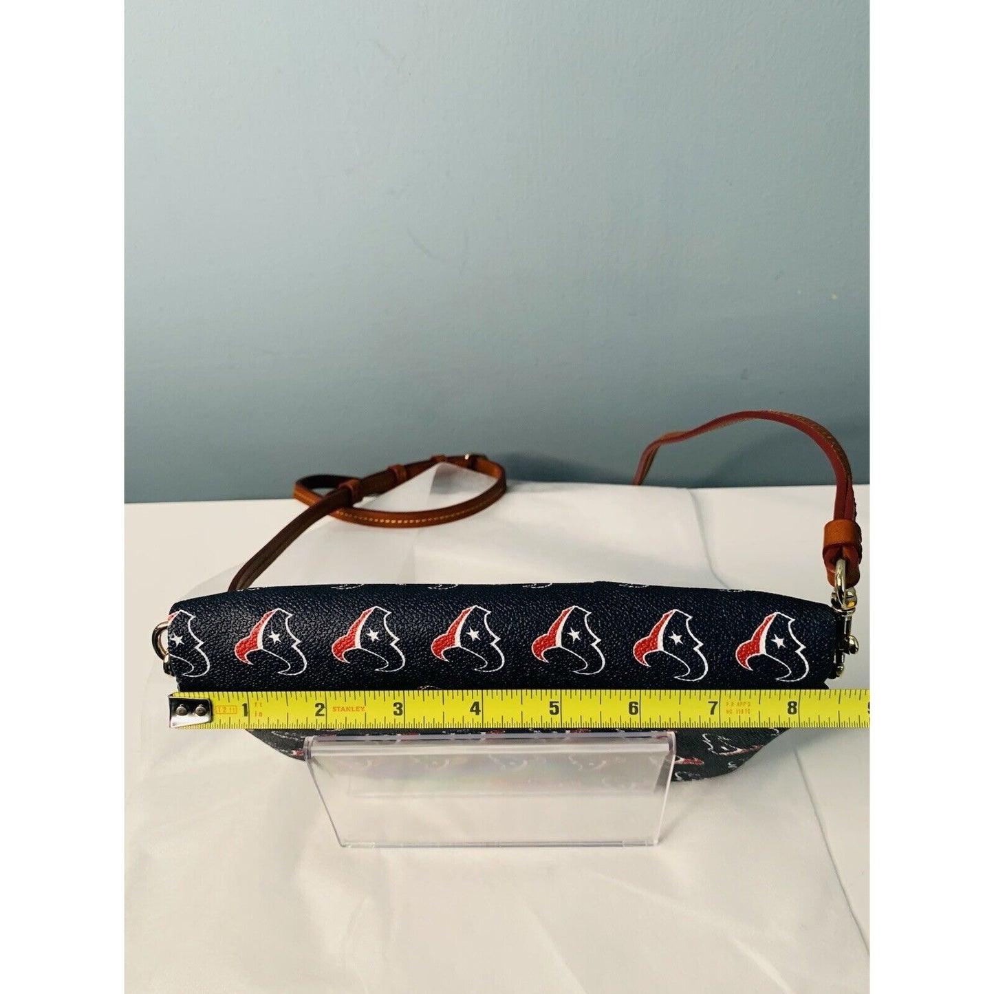 New Dooney & Bourke Houston Texans Foldover Crossbody Clutch Blue Red NFL