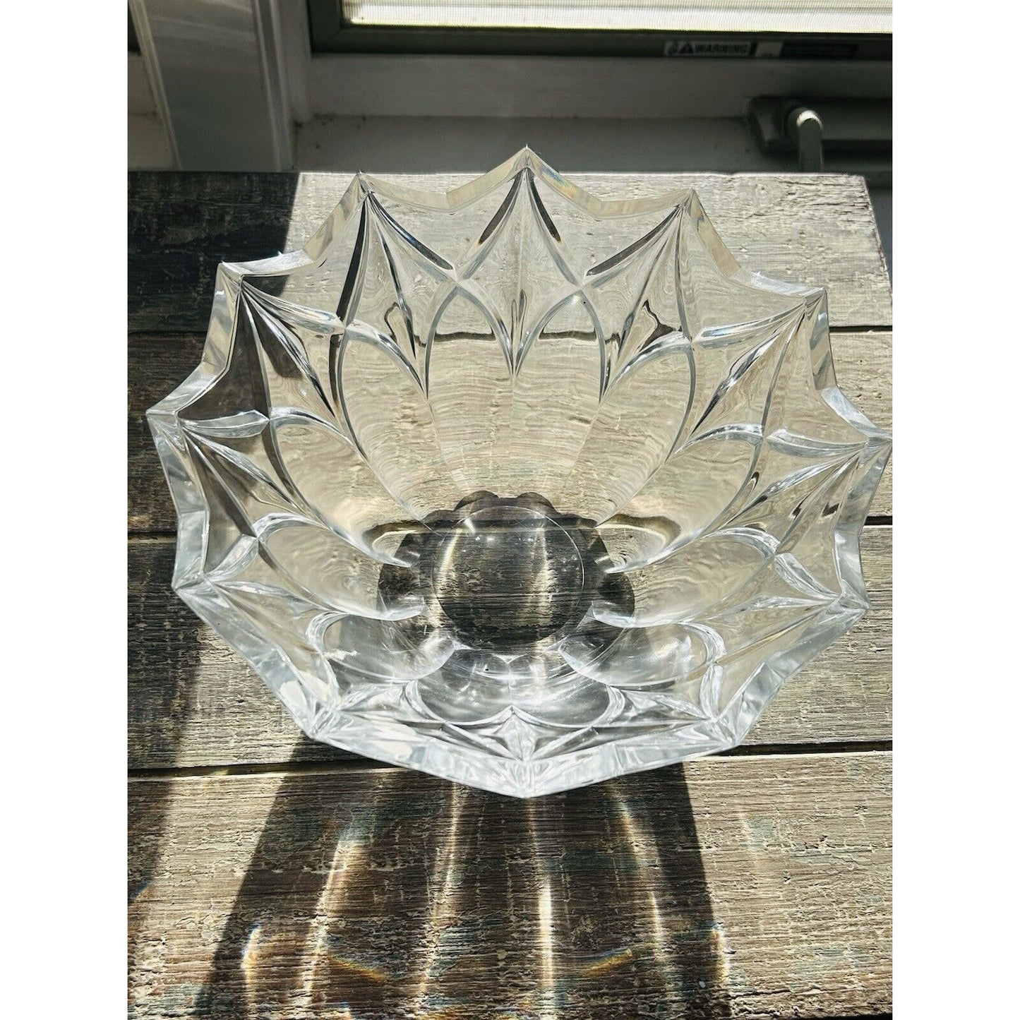 Vintage Bohemia Crystal Bowl Glass 12 Point Serving Dish Czech Republic 24% PbO