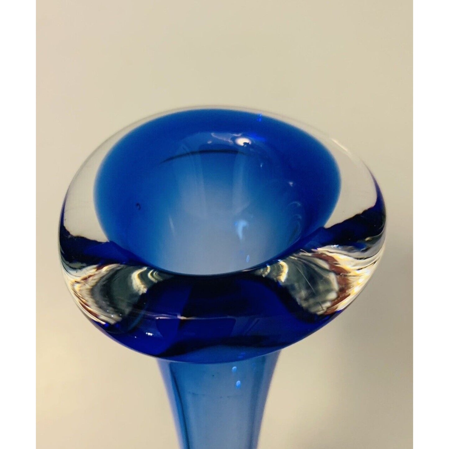 Vintage Cobalt Blue Aseda Glass Bud Vase Controlled Bubble Base