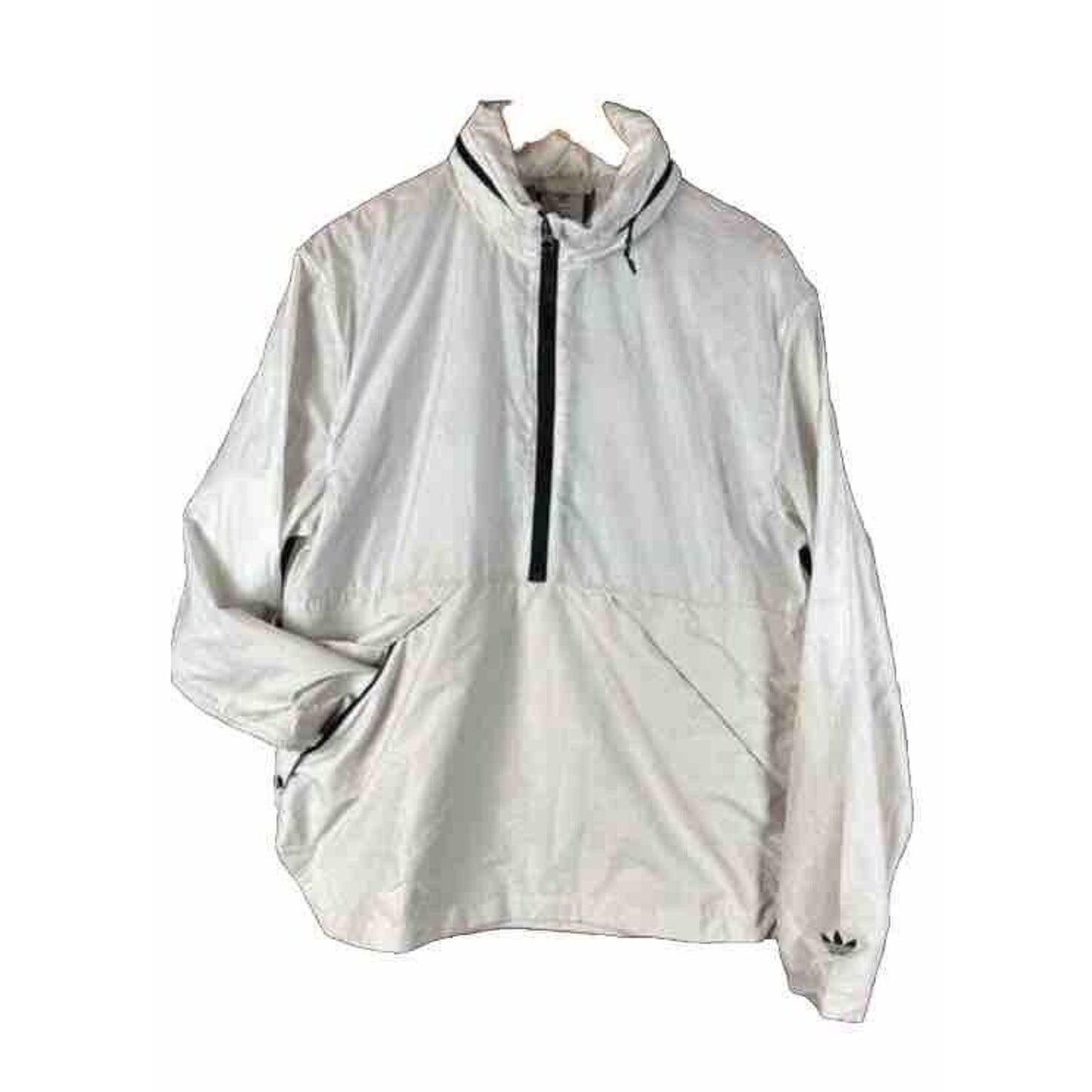 Adidas Pop Lightweight Men's Medium White Hooded Jacket Packable Windbreaker