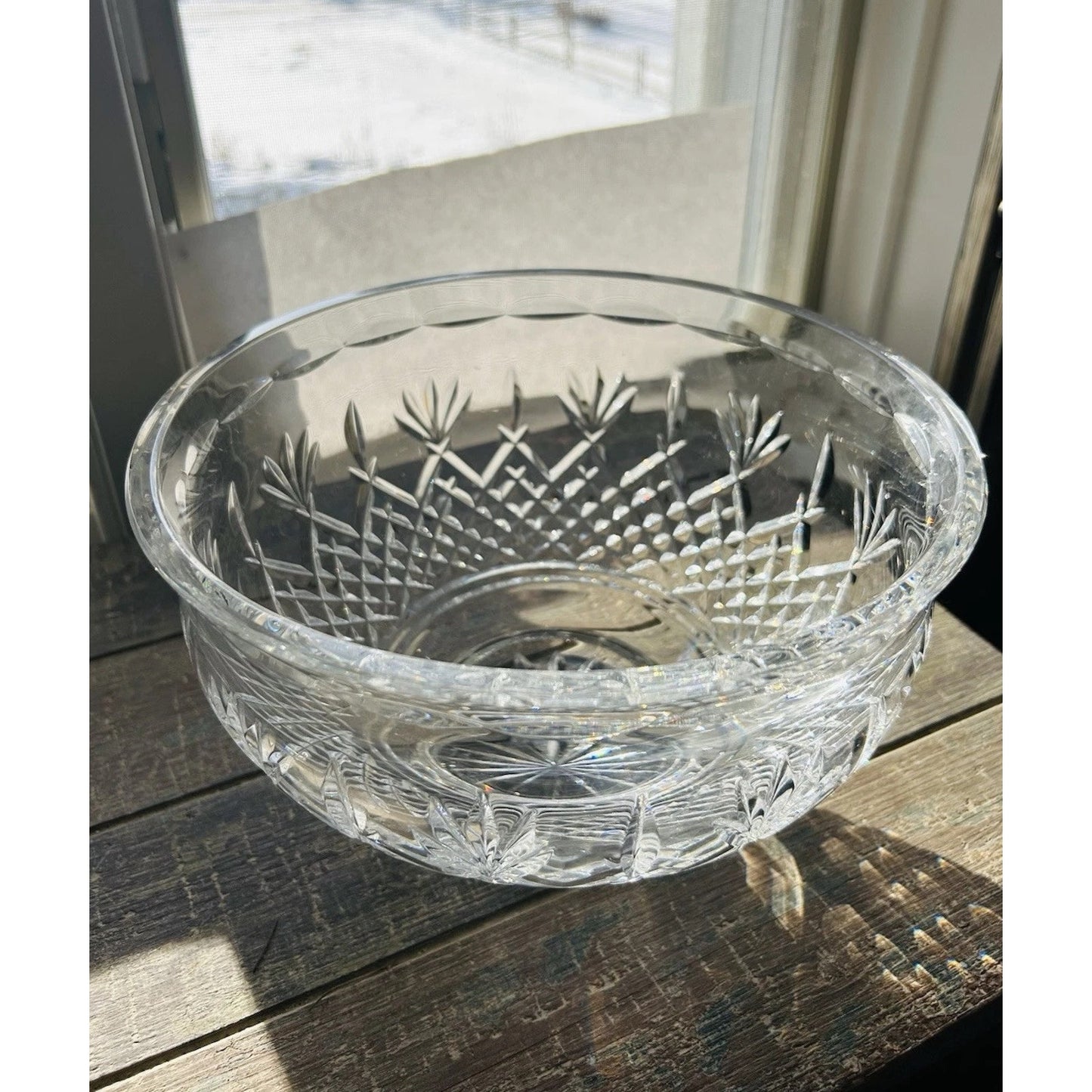 Waterford Crystal Killarney 9.5” Centerpiece Footed Bowl Signed Clear Elegant