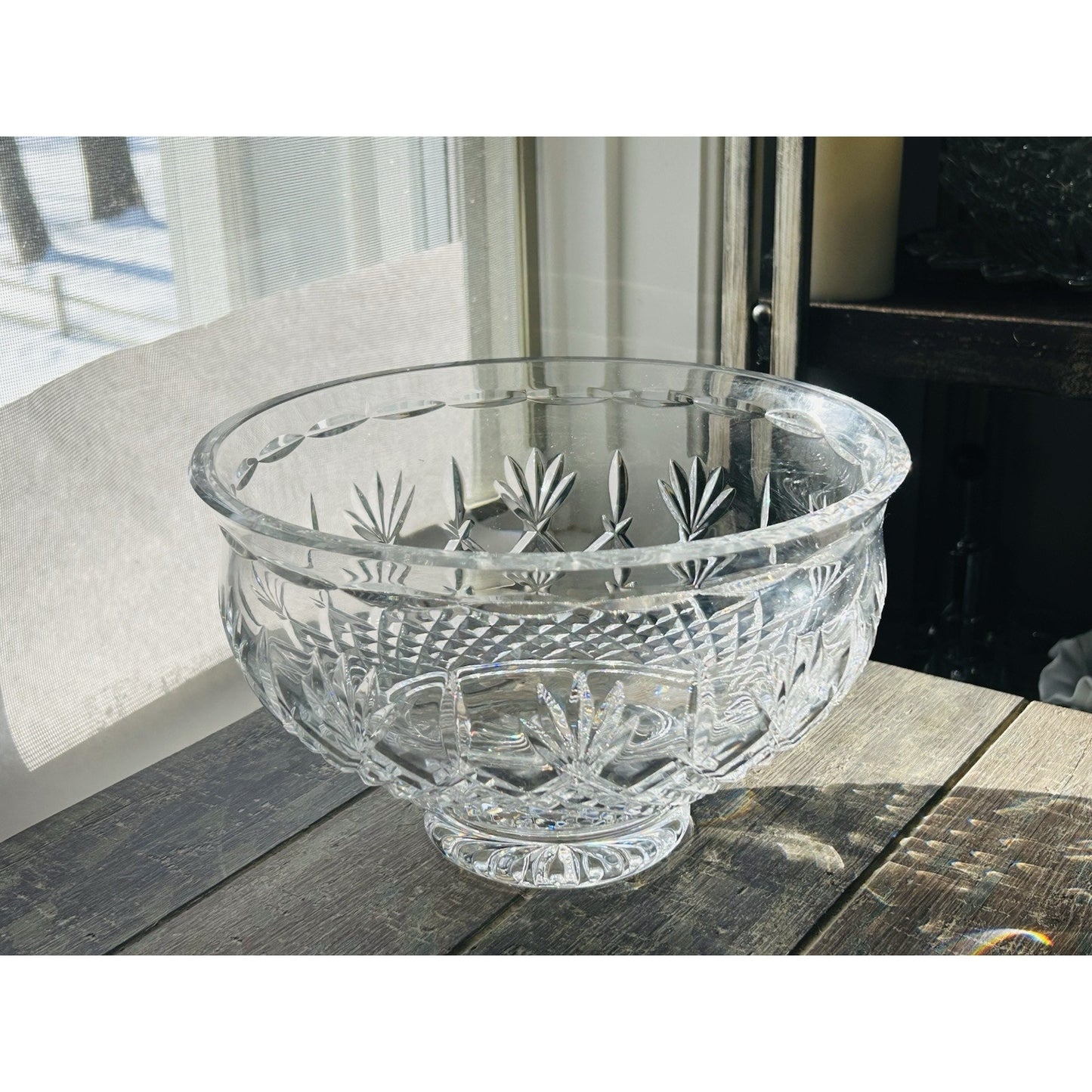 Waterford Crystal Killarney 9.5” Centerpiece Footed Bowl Signed Clear Elegant