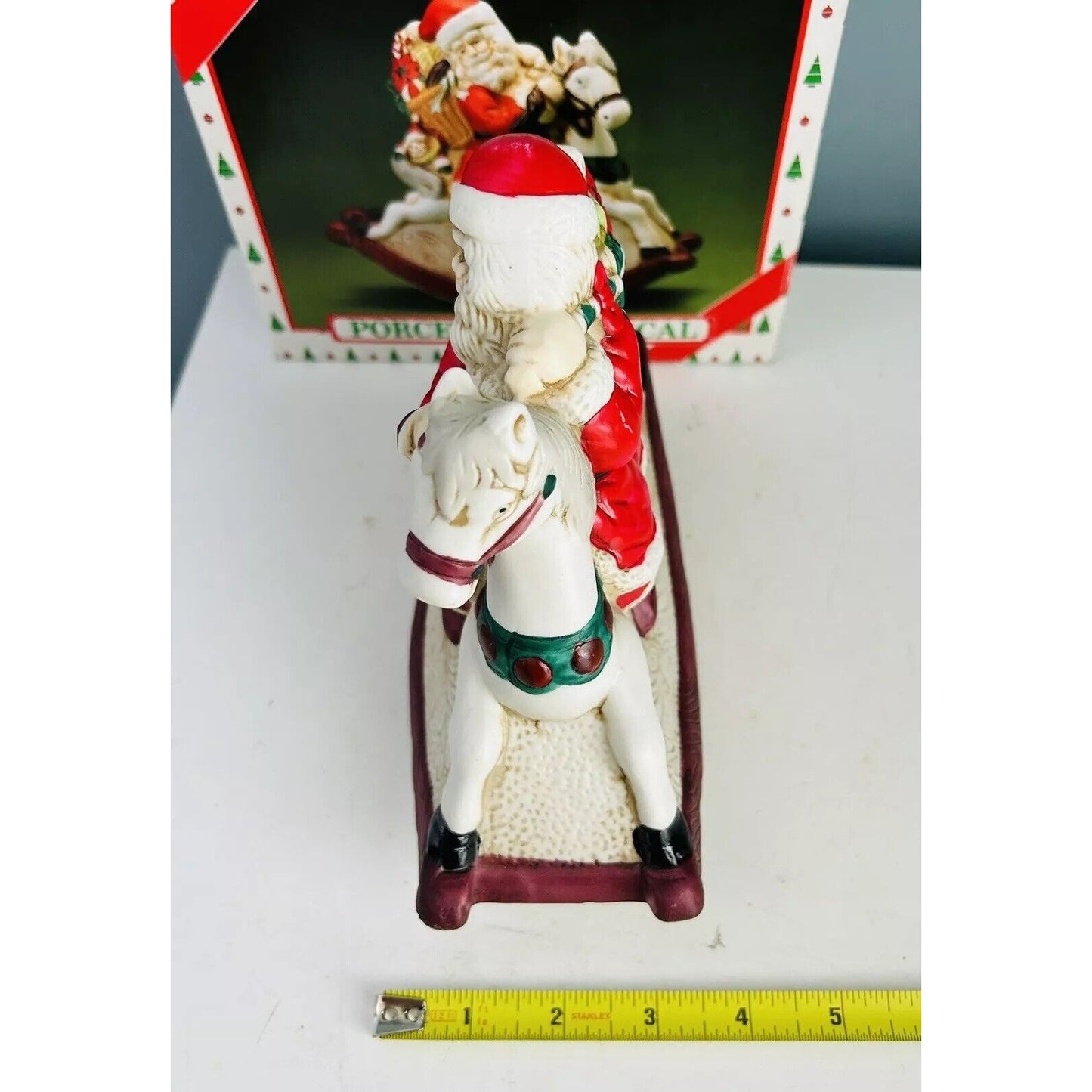 Vintage Target Music Box Santa on Rocking Horse Ceramic Musical In Original Box