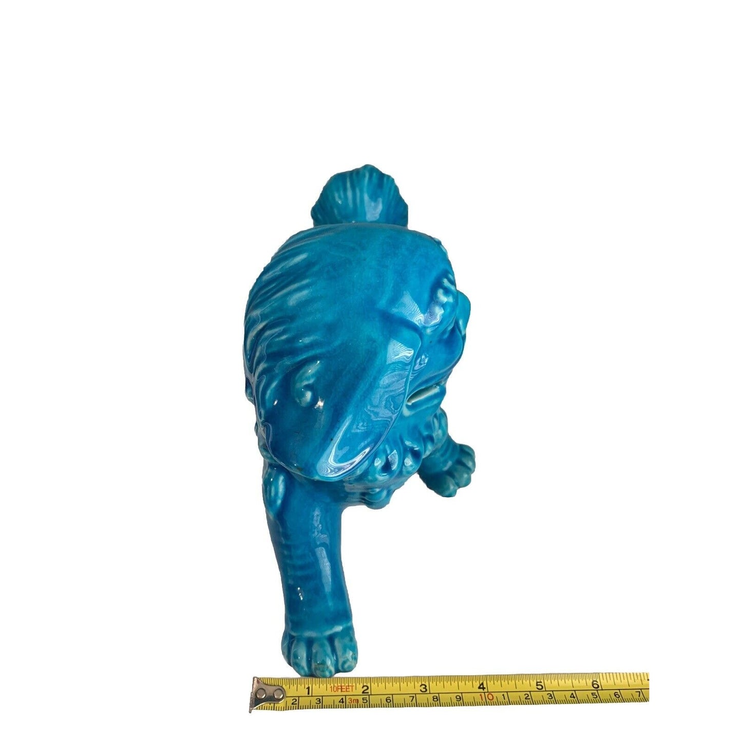 Antique Chinese Turquoise Blue Porcelain Foo Dog Lion Kangxi Era Asian Guardian