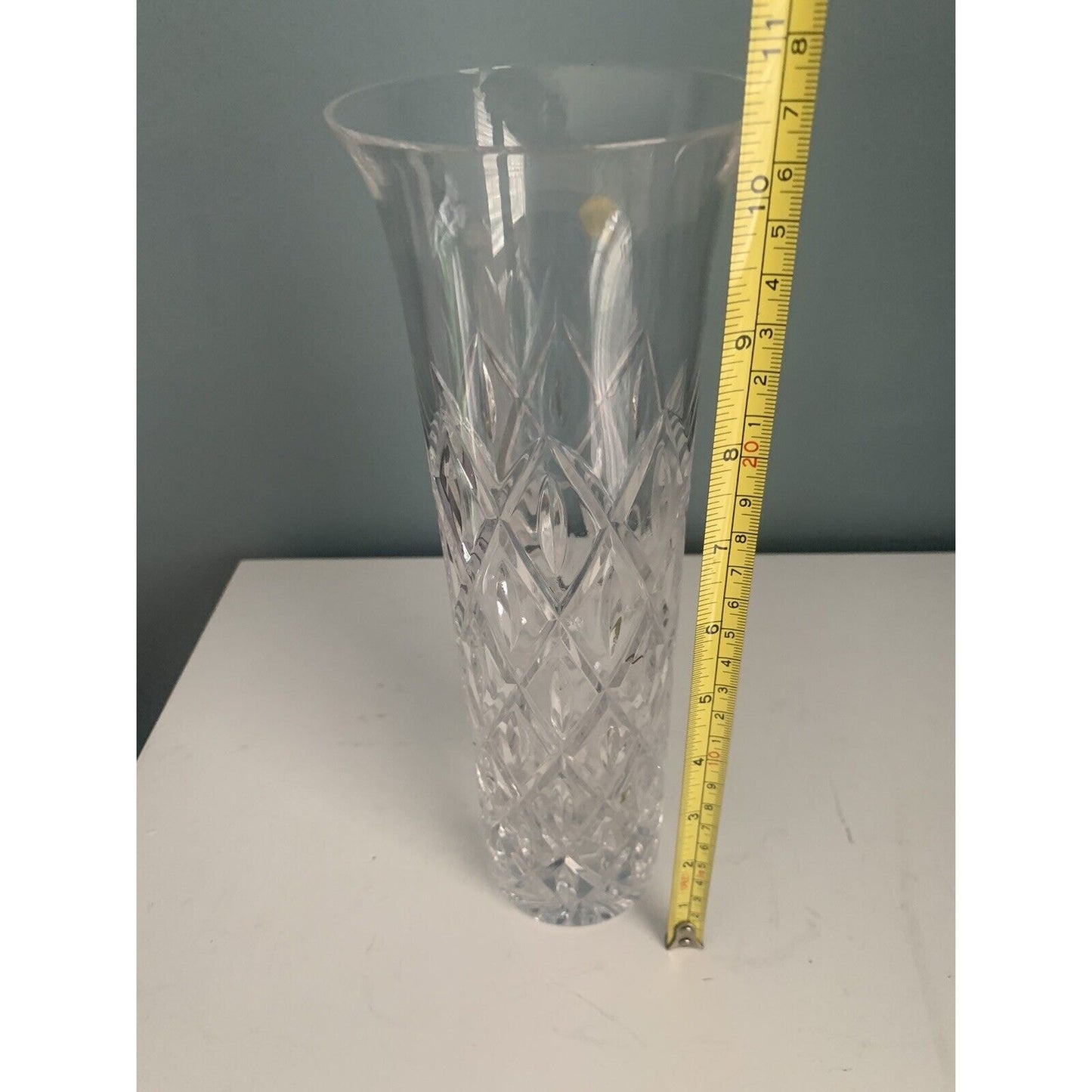 Atlantis Crystal Flower Vase 10.5" Tall ATL14 Collection Vintage MCM Tube