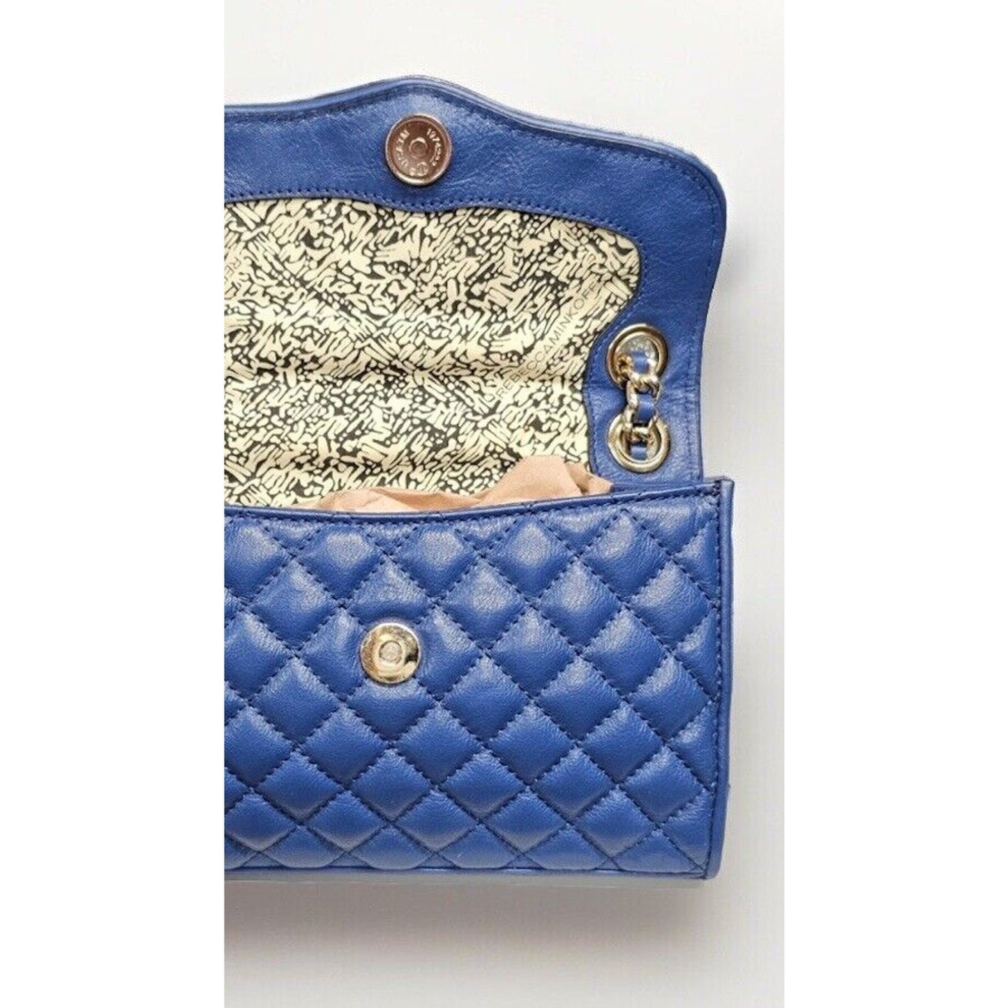 Rebecca Minkoff Quilted Chain Link Bag Blue Color Authentic Gold Chain Crossbody