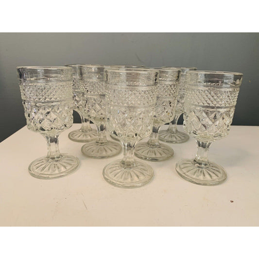 Wexford Anchor Hocking Juice Brandy Footed Glasses Goblets 4.5” 2 oz Vintage