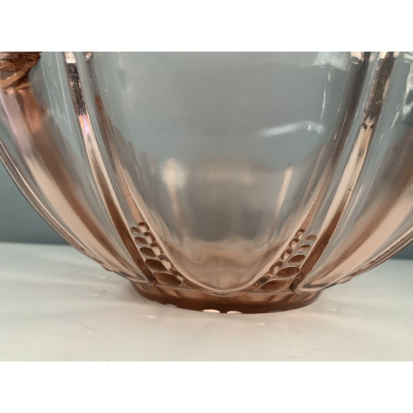 Anchor Hocking Oyster & Pearl Pink Depression Glass 10 1/2" Large Serving Bowl