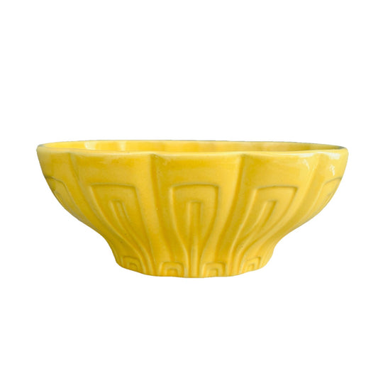 Vintage Haeger Pottery USA #17 Bright Sunflower Yellow Oval Planter Bowl