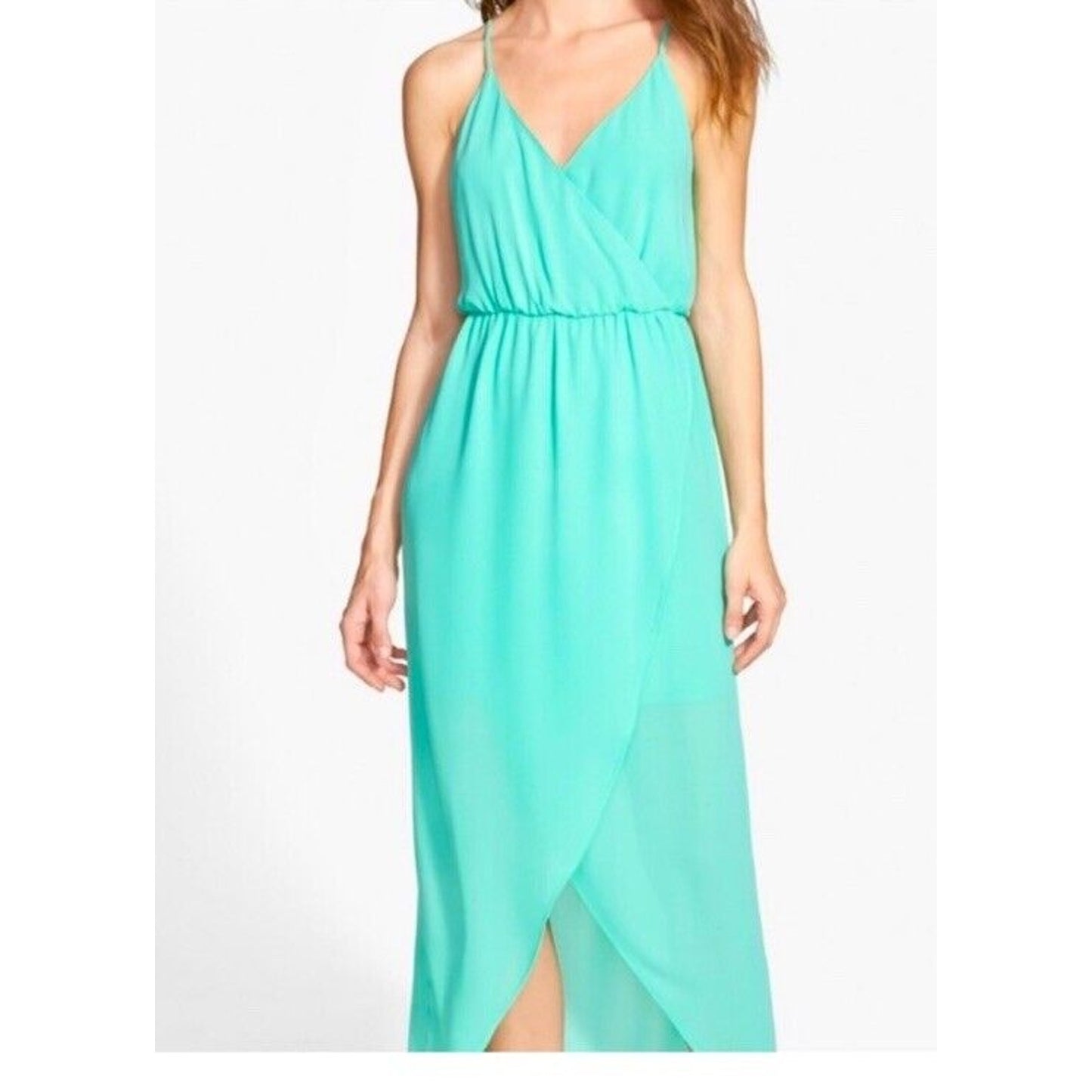 Lush High-Low Midi Dress Women’s Size Large Teal Wedding Bridesmaid Dance Formal