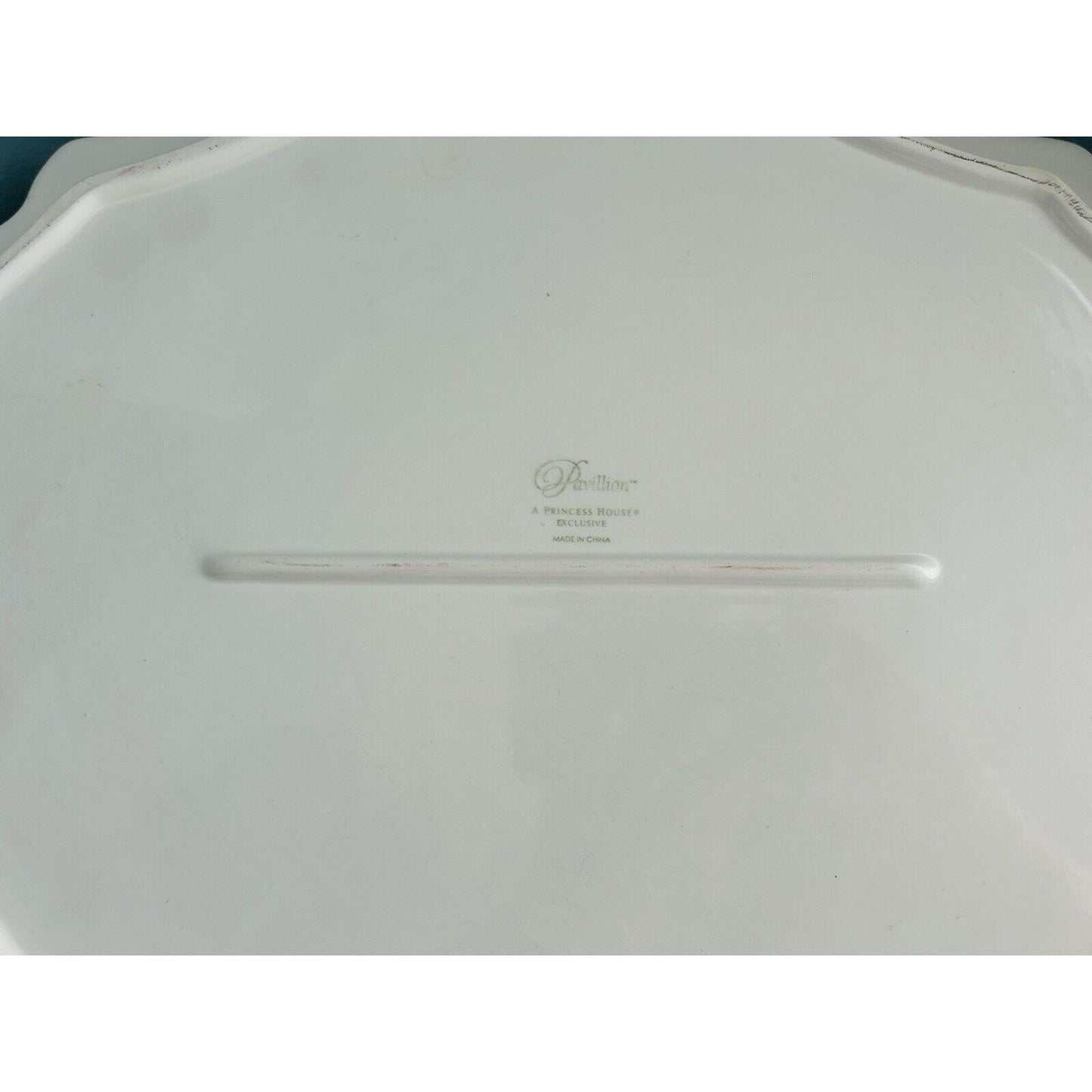 Princess House 19” Pavillion Ivory Off White Serving Platter Elegant Solid Tray