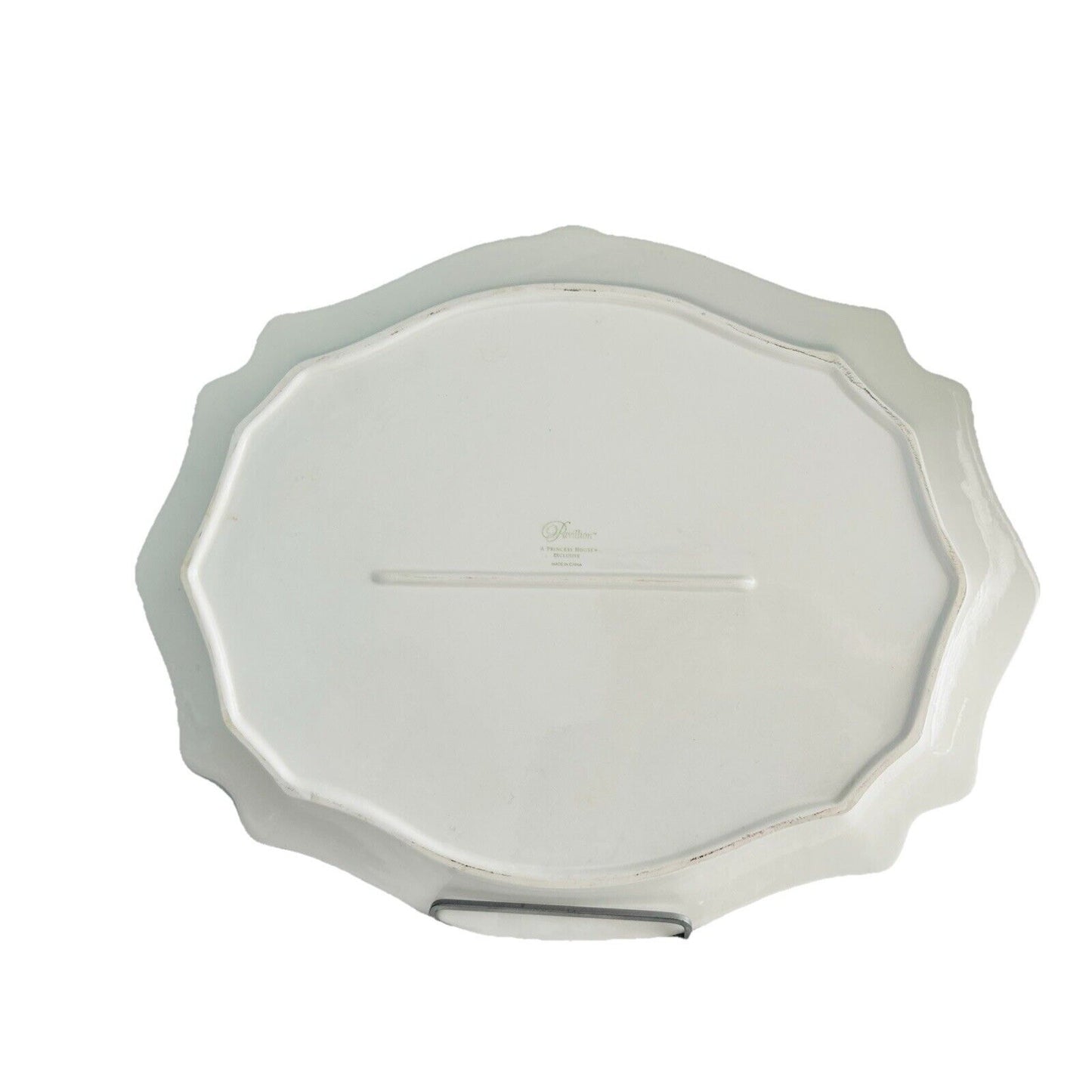 Princess House 19” Pavillion Ivory Off White Serving Platter Elegant Solid Tray