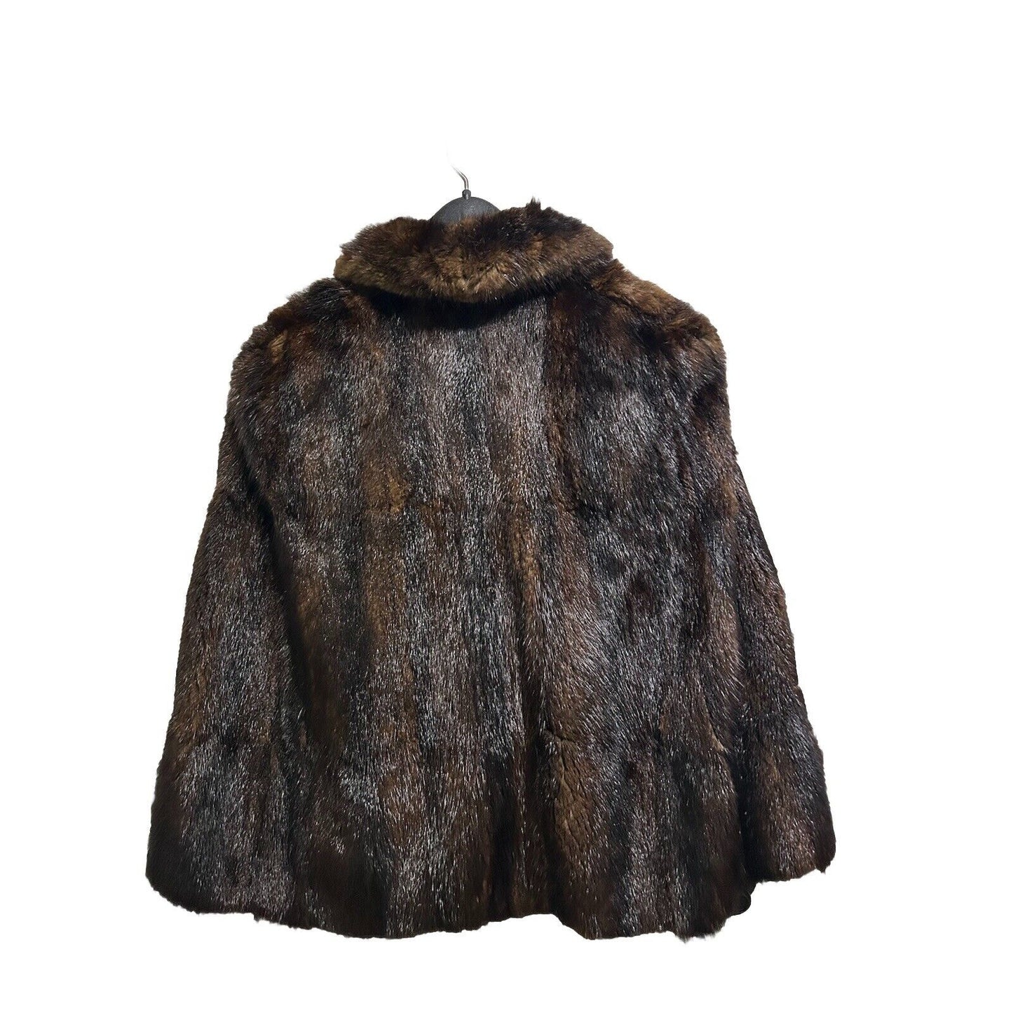 Vintage John W. Thomas & Co. Minneapolis 1950's-60's Brown Black Fur Cloak Coat