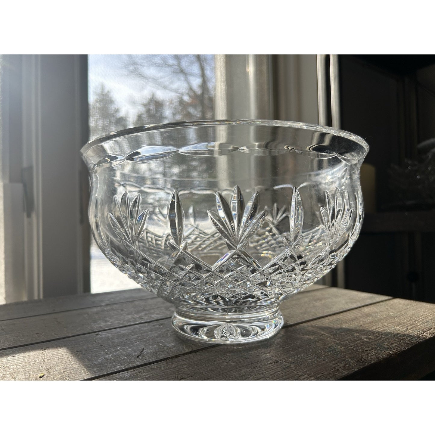 Waterford Crystal Killarney 9.5” Centerpiece Footed Bowl Signed Clear Elegant