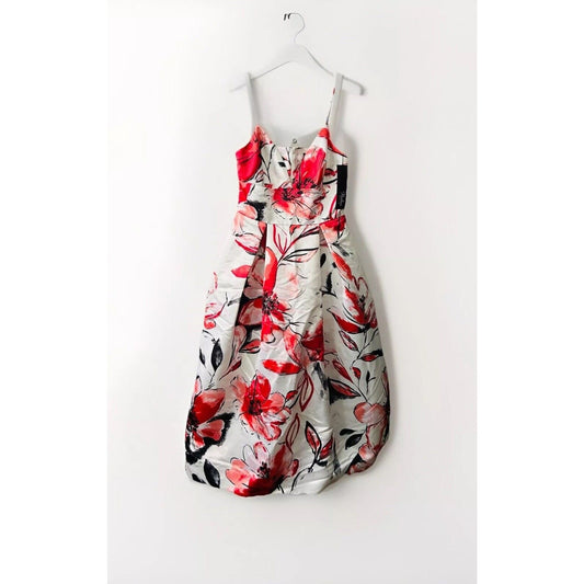 NWT $418 Parker Black Sana Dress Coral Gardenia Floral Pink Size 4 Sold Out