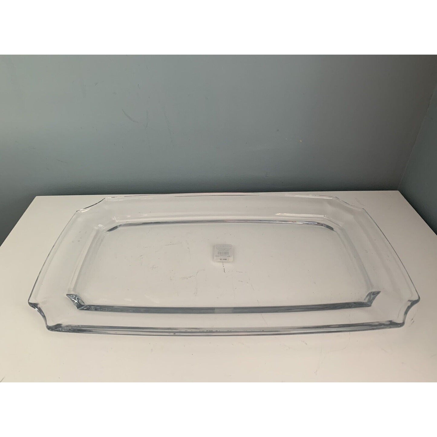 NWT Pottery Barn Glass Grace Serving Tray Platter Dish 17” Dish Clear MSRP $50