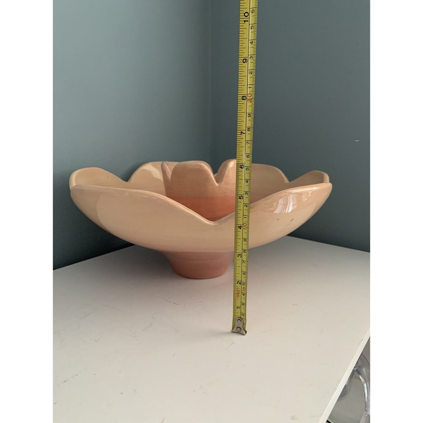 Vintage Pink Flower Lotus Candy Dish Bowl Chips Dip Plant Pot Made In Mexico