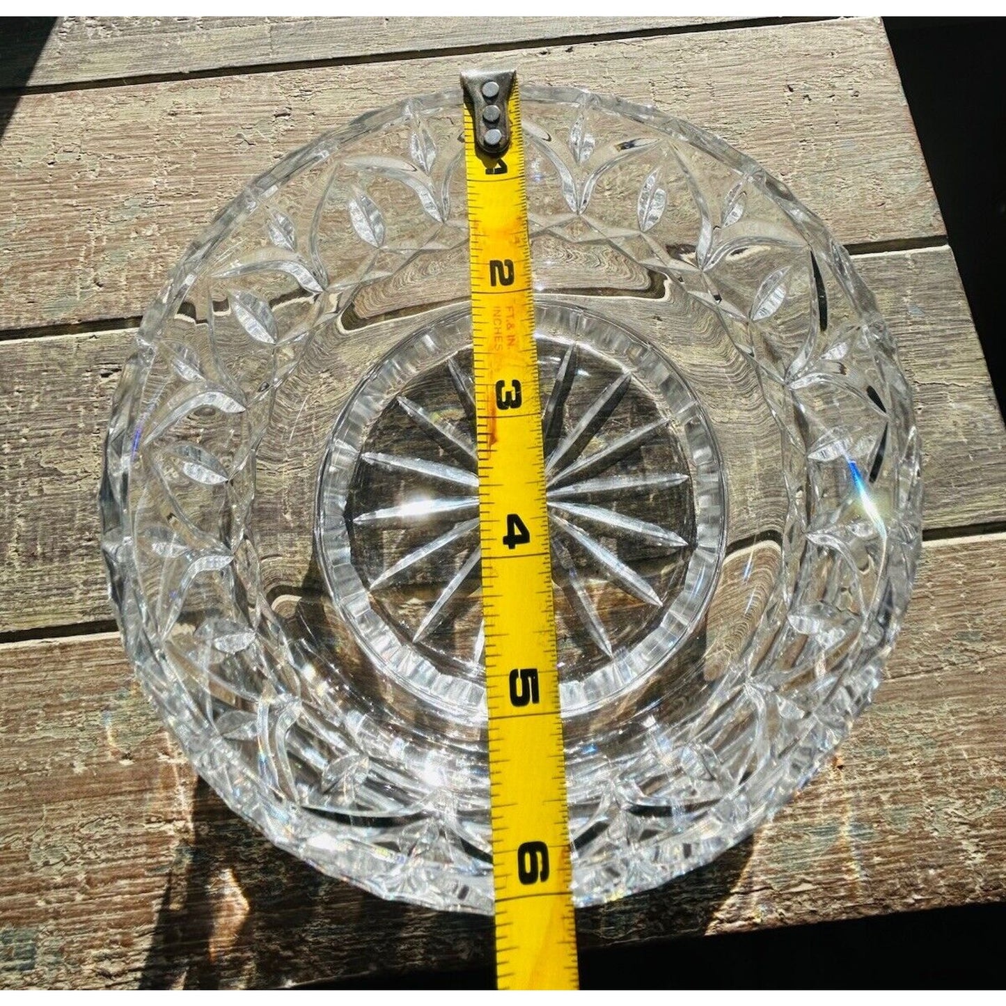 Vintage Astor Crystal Bowl Round Clear Glass Centerpiece