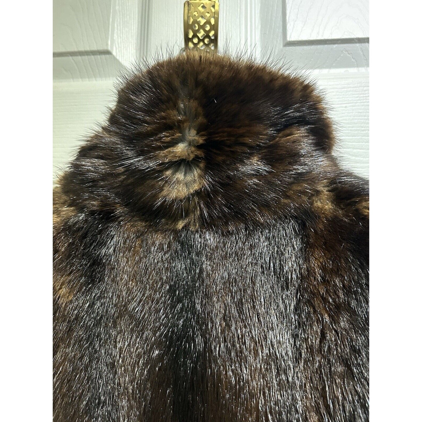 Vintage John W. Thomas & Co. Minneapolis 1950's-60's Brown Black Fur Cloak Coat