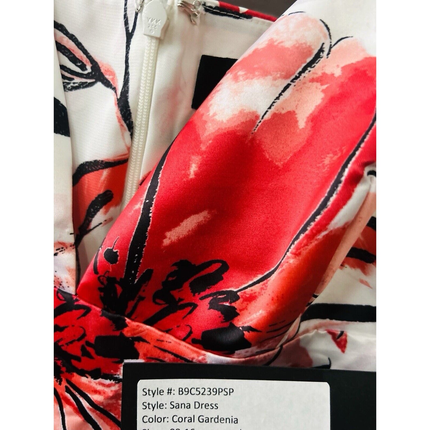 NWT $418 Parker Black Sana Dress Coral Gardenia Floral Pink Size 4 Sold Out