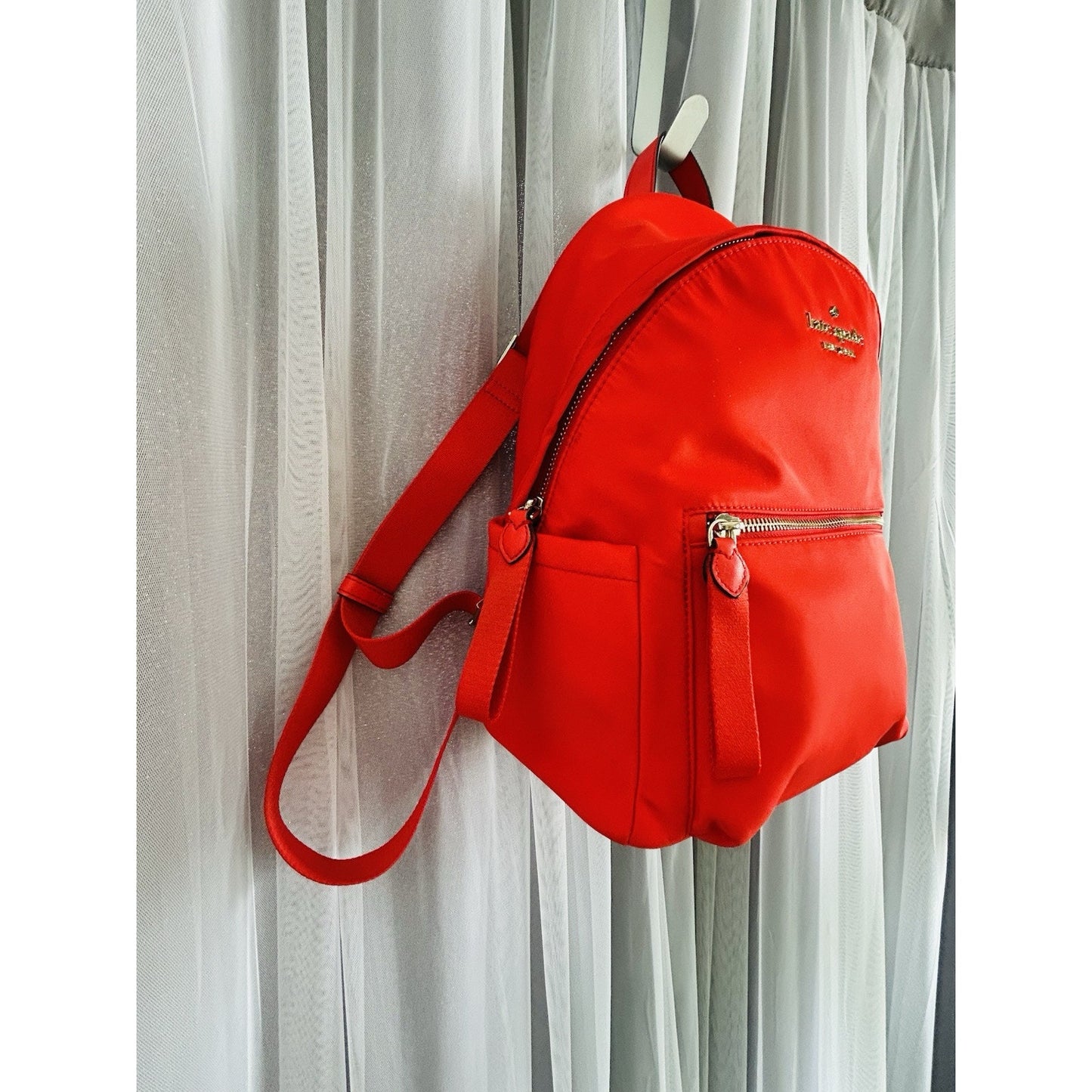 NWOT Kate Spade New York Red Chelsea Nylon Backpack Medium Adjustable Straps