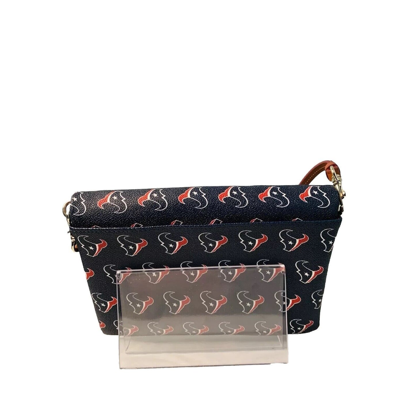 New Dooney & Bourke Houston Texans Foldover Crossbody Clutch Blue Red NFL