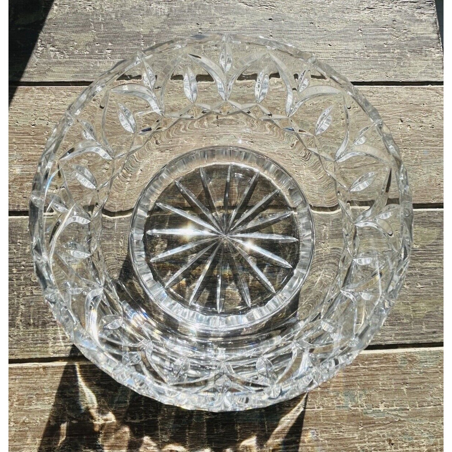 Vintage Astor Crystal Bowl Round Clear Glass Centerpiece