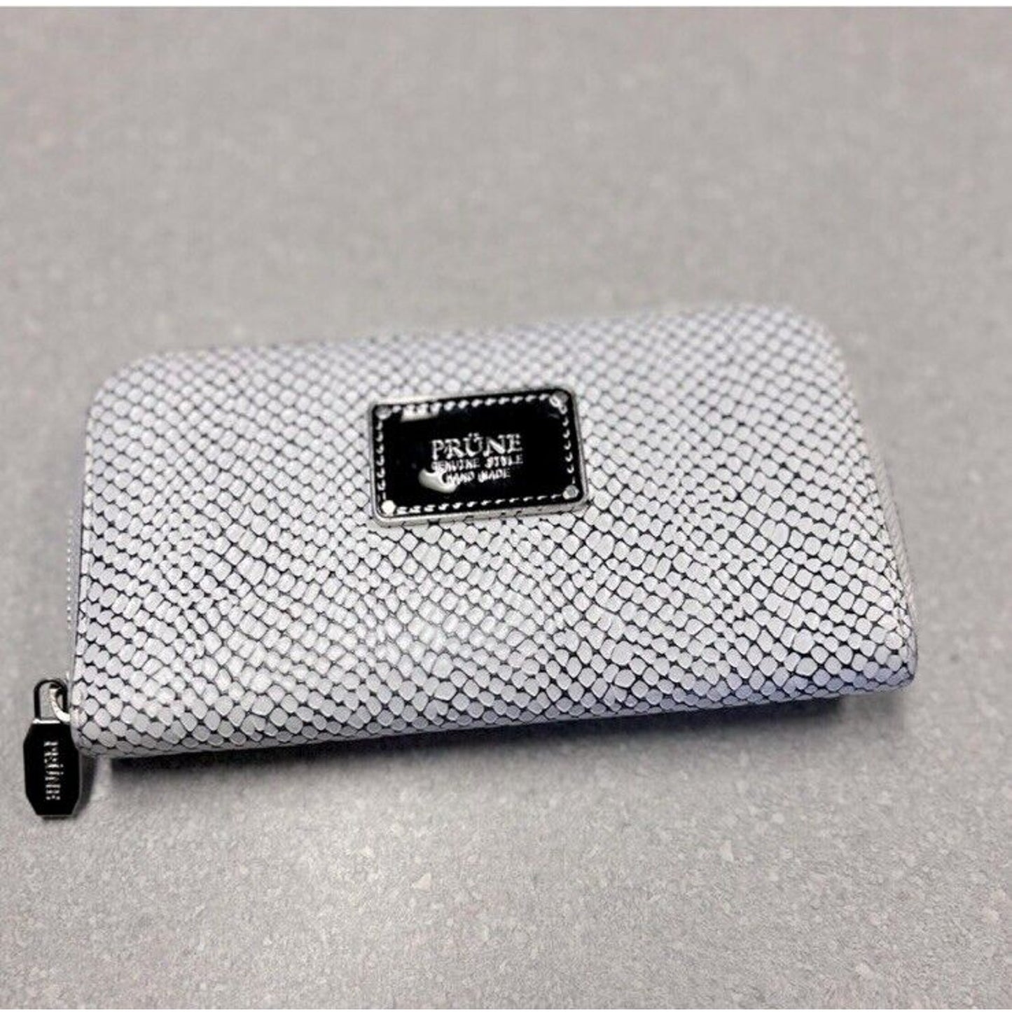 PRUNE Leather Wallet Snakeskin White Handmade Made by Hand