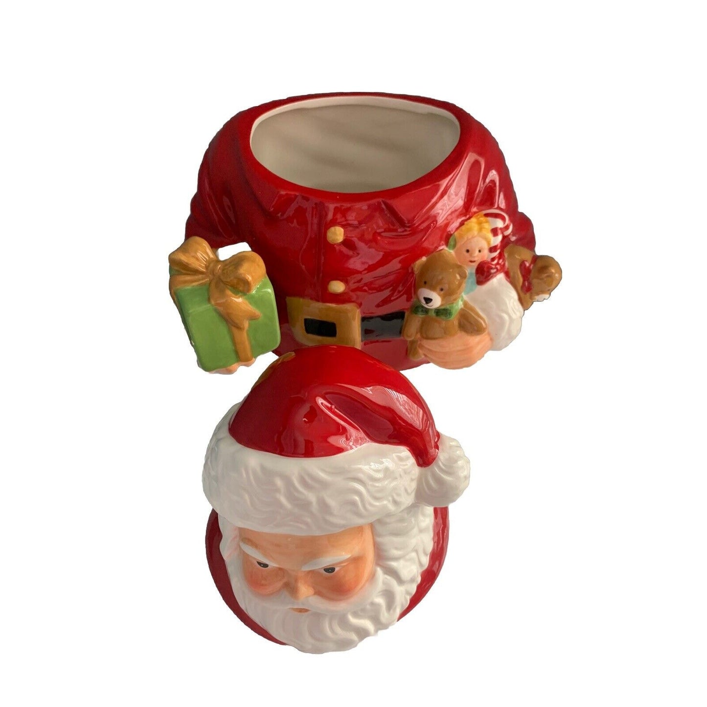 2011 Martha Stewart 13” Santa Cookie Jar Original Box Macy’s Holiday Christmas