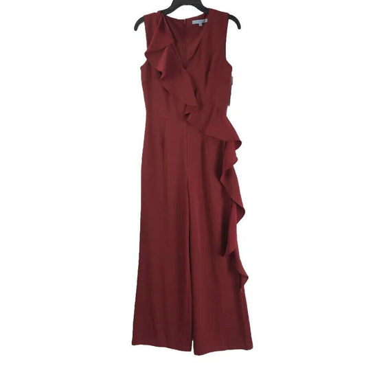 NWT Antonio Melani Jumpsuit Sleeveless V Neck Red Wide Leg Women’s size 4