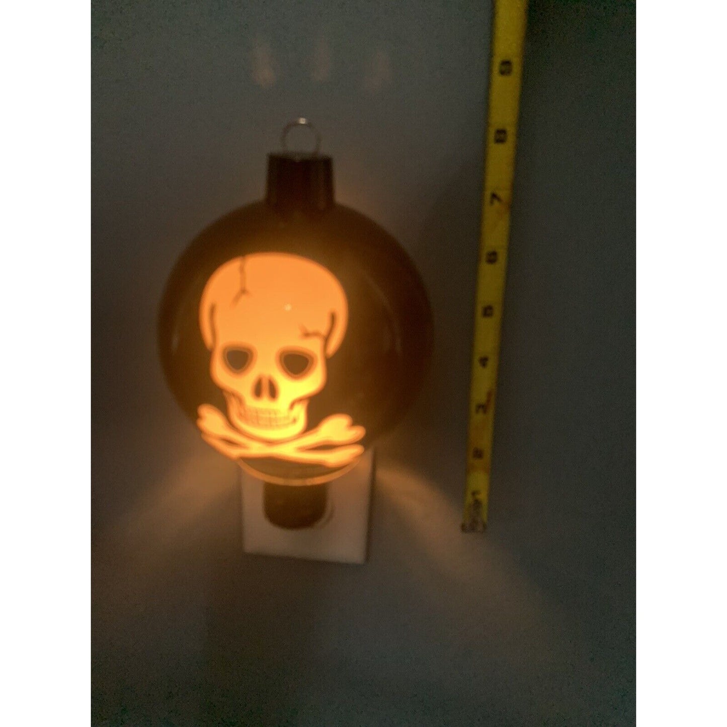 NWT Black Halloween Skull Night Light Wall Lights 8” Tall Midwest-CBK New