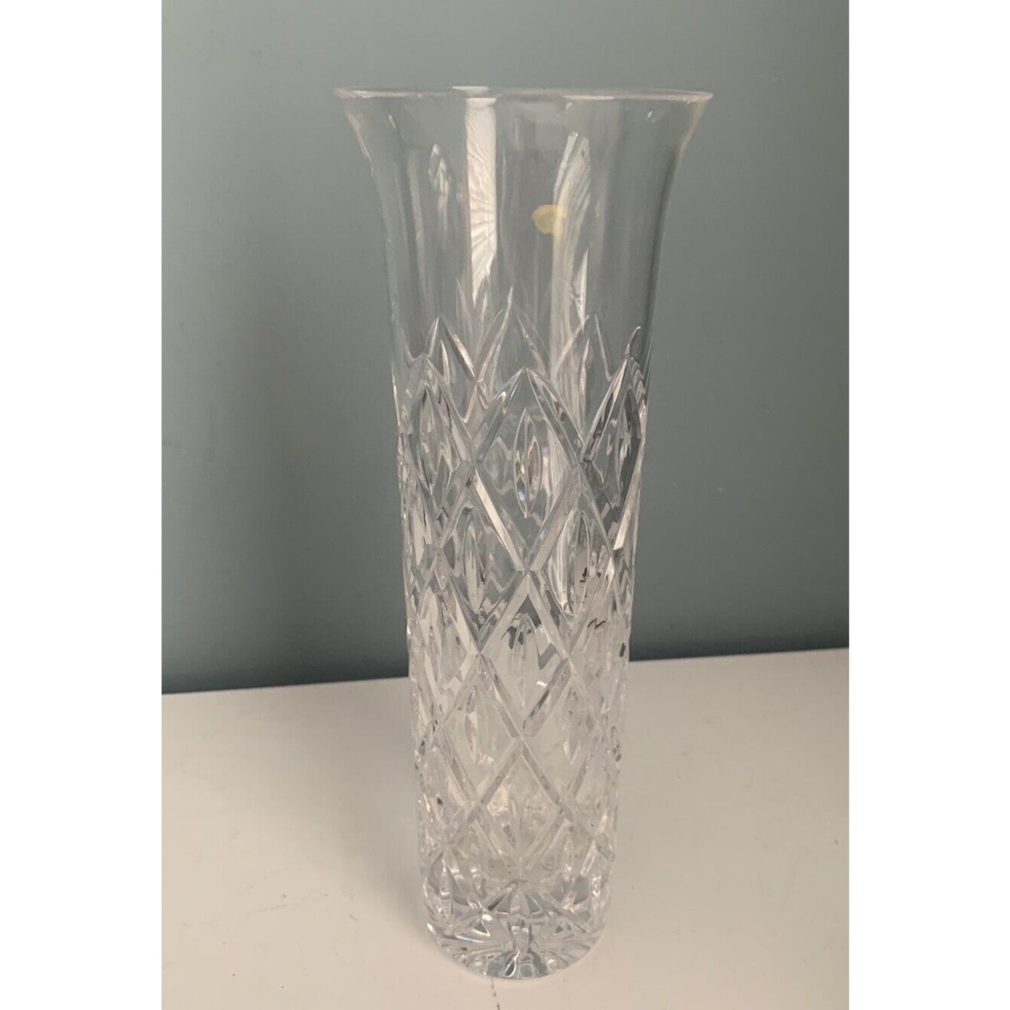 Atlantis Crystal Flower Vase 10.5" Tall ATL14 Collection Vintage MCM Tube